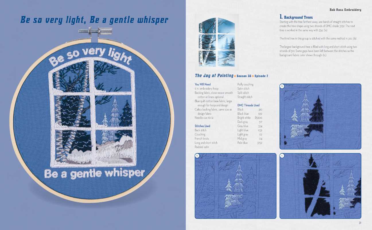 Simon & Schuster - Wholesale Embroidery/Cross Stitch Supplies - Bob Ross Embroidery by Deborah Wilding3