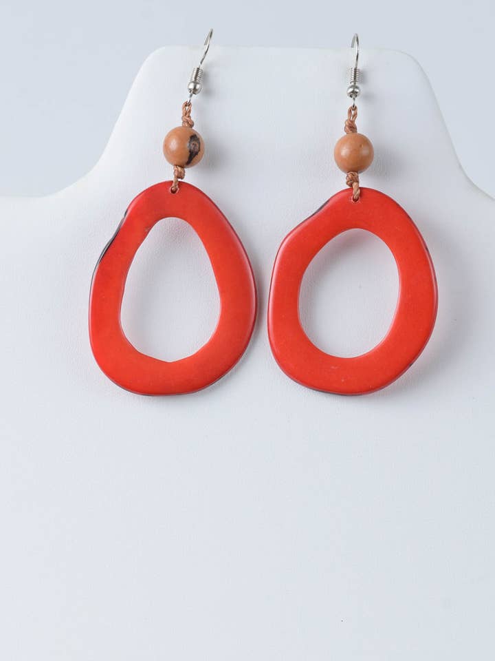 Alicia Tagua Oval Ohrringe | Handgefertigt & Leicht für den Großhandel von TaguArtsy