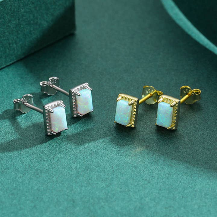 Gioiellin - S925 Silver Jewelry – wholesale Jewellery set – S925 Sterling Silver High-grade Opal Earrings and Ring Set6