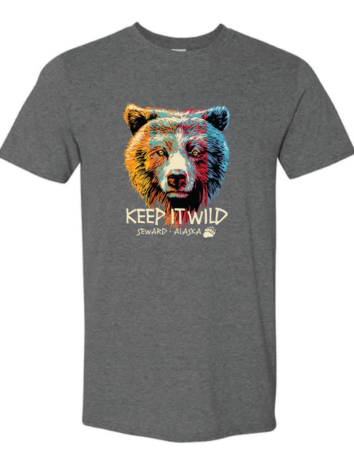 Wild Paint Grizzly Graphic T-shirt for wholesale by Wild West Shirt Company