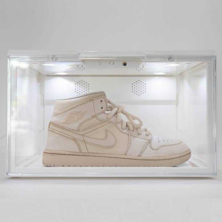 2-pack | Powered LED Drop Front Shoe Box | WHITE for wholesale by The Sneaker Laundry