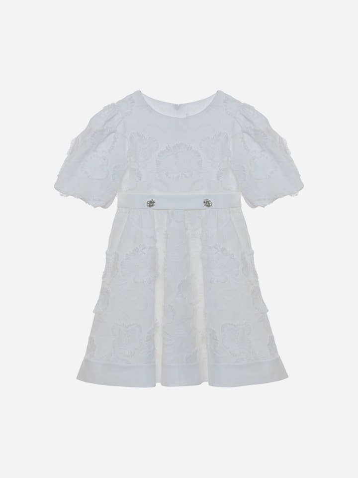 Patachou - Wholesale Dress - Baby - White embroidered girls dress0