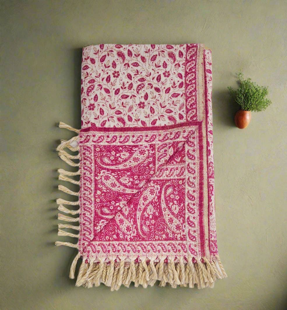 Tibet Handicrafts LLC - Wholesale Throw Blanket - The Pink Life Shawl3