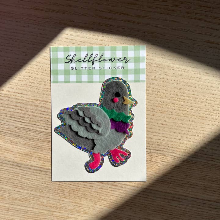 Shellflower – Engroshandel Klistermærke – Due Vinylklistermærke med Glimmer1