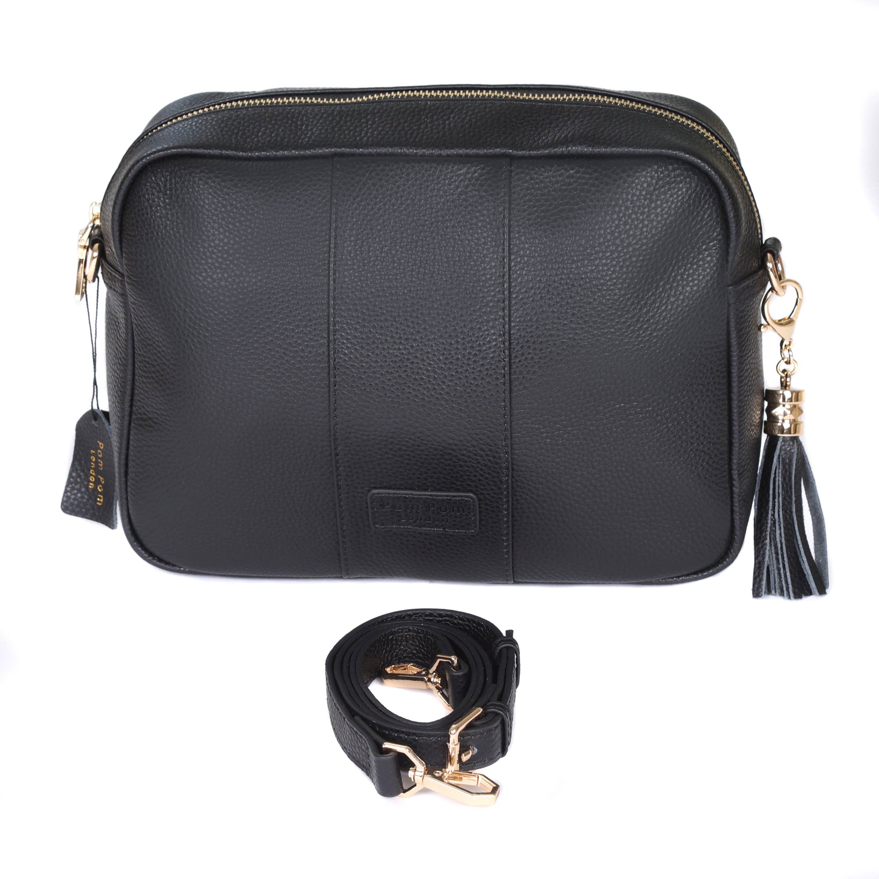 Pom Pom London – wholesale Crossbody bag – Women's – Pom Pom London City Plus Bag Black & Strap Black Mix3