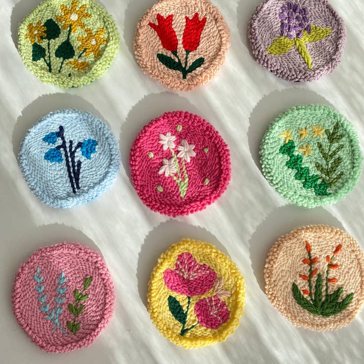 Underlägg för kaffe och te med blommor - handgjord punch-nål för wholesale av Fireflypunch