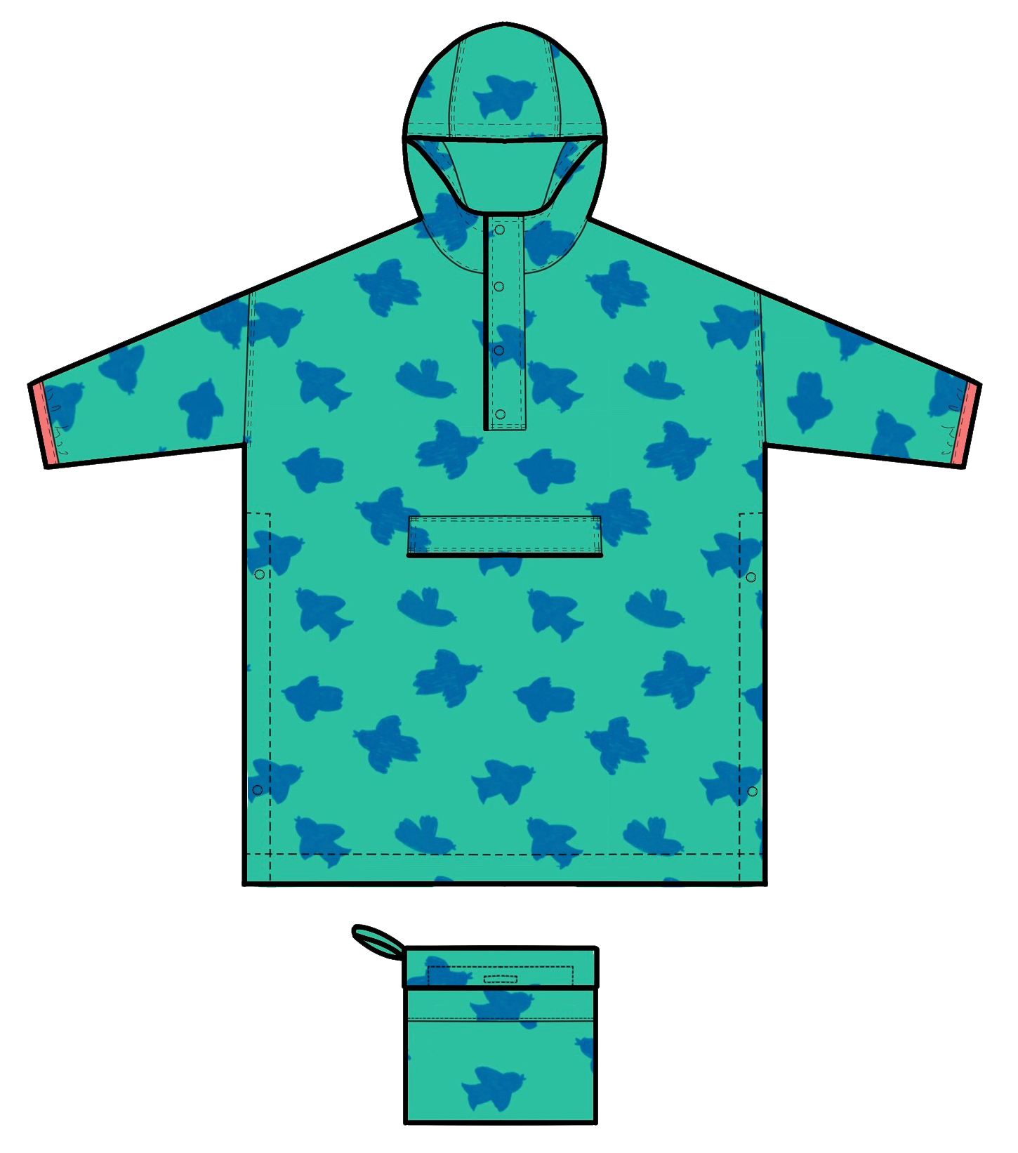 Fuglemynte EOLE regnslag til børn Bird Mint for engroshandel på Faire1