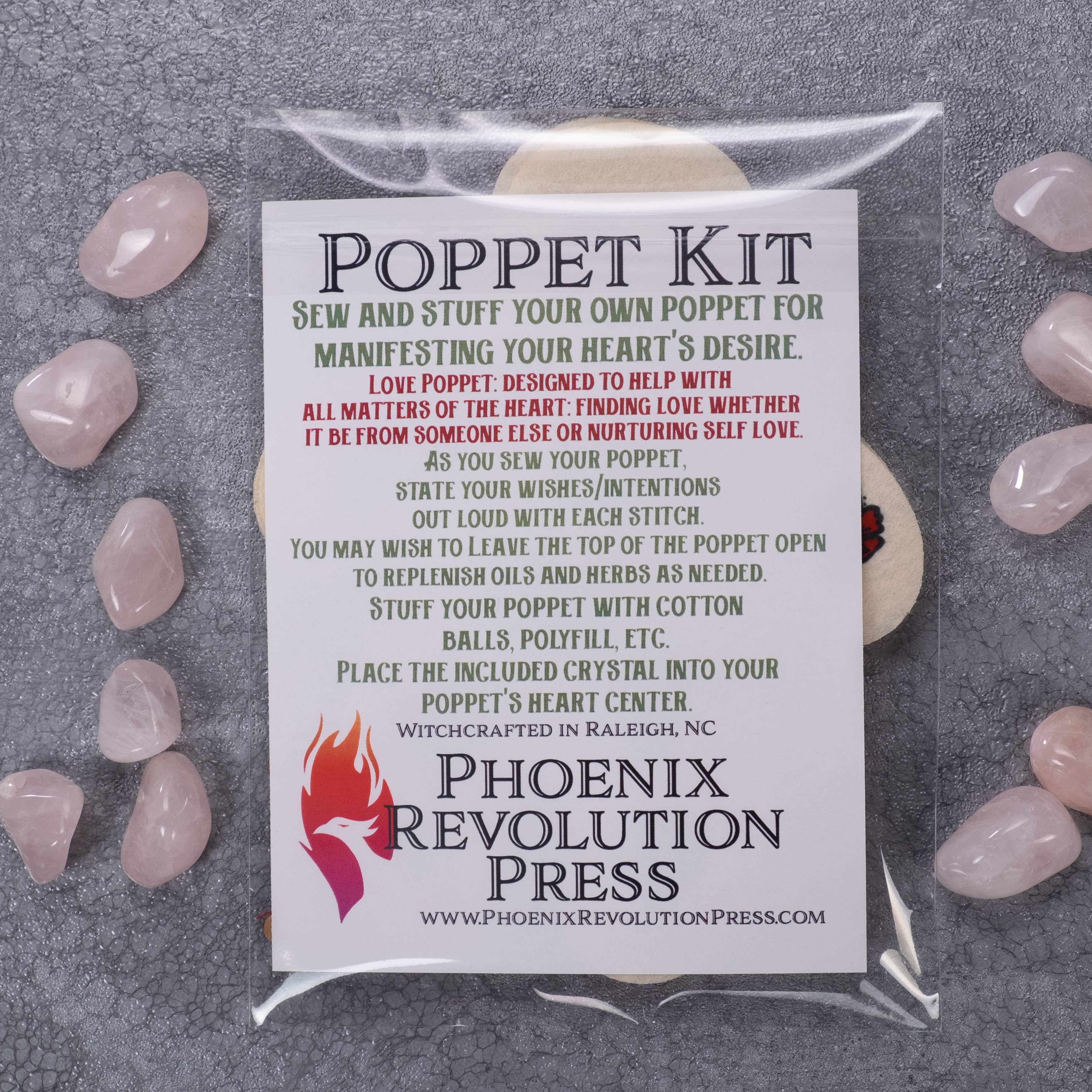 Phoenix Revolution Press - Vente Kit de bricolage - Kit Poppet - Kit de Sortilège d'Amour Poppet Fournitures de Sorcellerie2