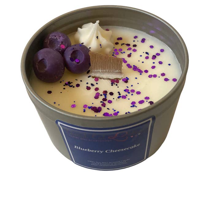 Donut Eat Bakery - Wholesale Jar/Filled Candle - Blueberry Cheesecake Scented Wood Wick Candle
