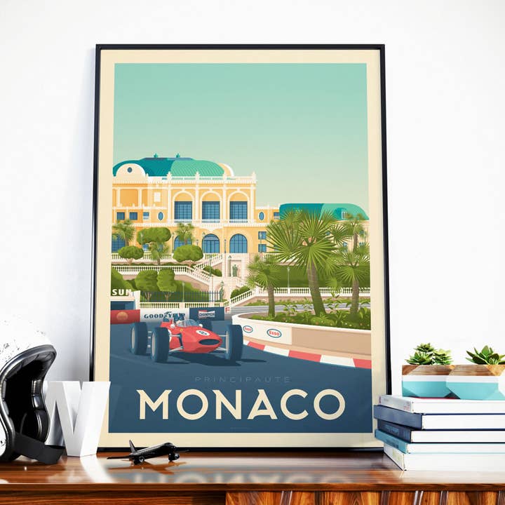 Monaco Monte Carlo Formule 1 reisposter voor de CƓte d'Azur voor wholesale door Olahoop Travel Posters