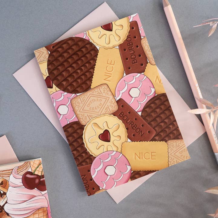 Biscuits Card for wholesale by Hayley Jade Design Studio