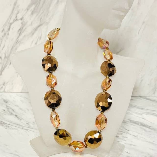 Art Deco Crystal Necklace for wholesale by Anita K By Blushing Pink