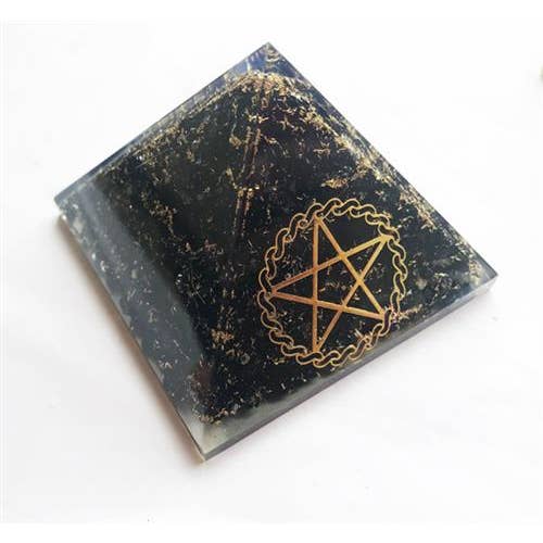 Pirâmide Orgone de Pentagrama de Turmalina Negra com Cristal de Carga por atacado de Eastern Trading