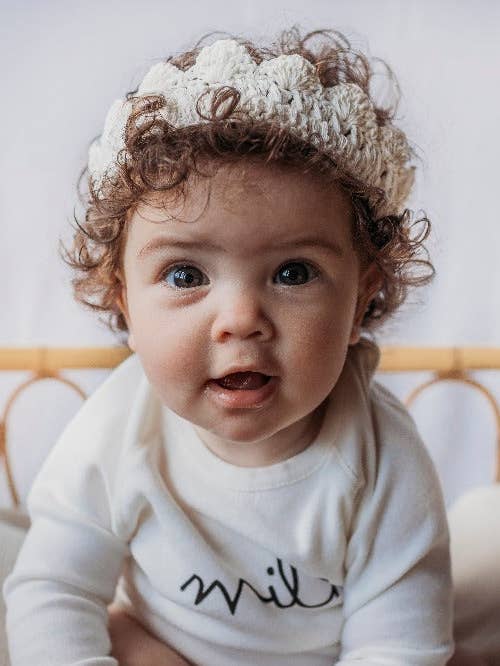 Accesorio de corona para bebé hecho a mano de algodón orgánico para venta al por mayor de Gooseberry fool