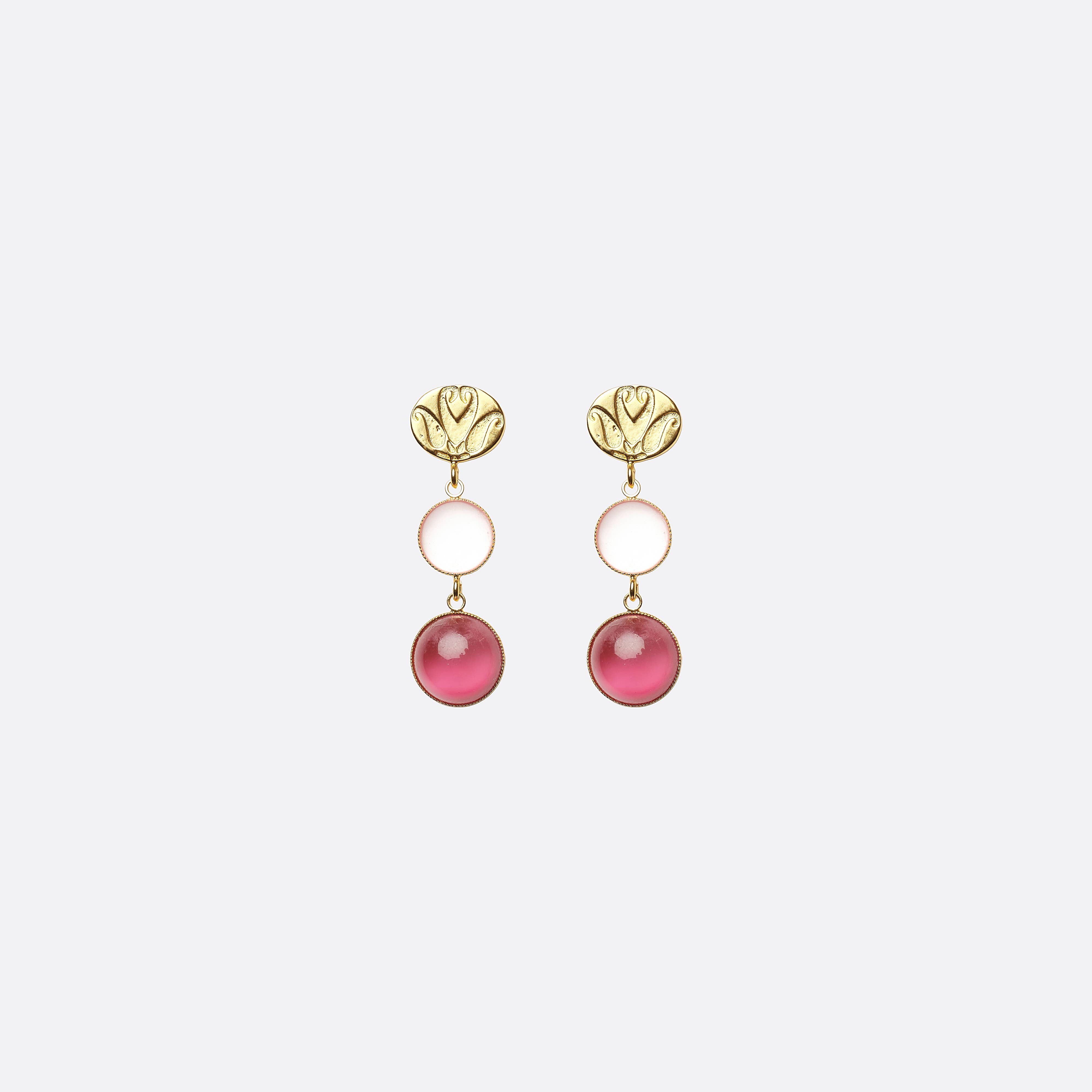 Petrusse Paris - Wholesale Dangle Earrings - Gold Earrings - Emma - white0