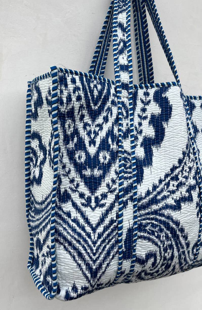 bhavnas boutique - Vente Tote bag – femme - Sac imprimé à la main Sac en coton blanc Sac à bandoulière rembourré4