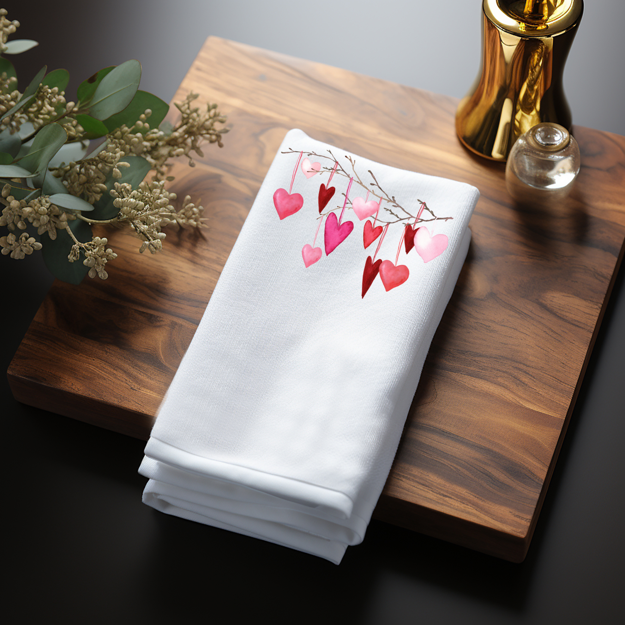 Fernville Creations - Wholesale Hand Towel - Valentine Heart Tip Towel, Spring Tea Towel, Elegant Bath4