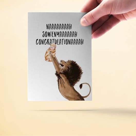 Liyana Studio - Venta al por mayor Tarjetas de bebé - Lion King Baby - Tarjeta divertida para bebé3