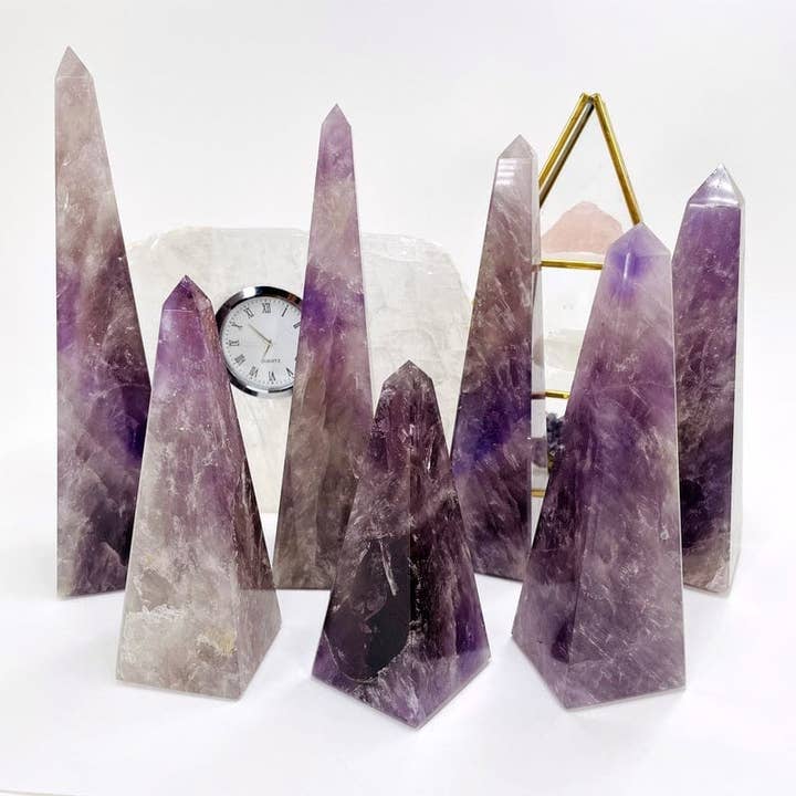 Crystal Amethyst Obelisk - By Weight - for wholesale by Rock Paradise