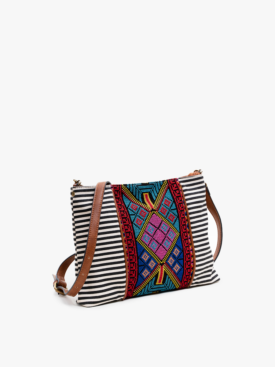 Jen & Co. - Wholesale Crossbody Bag - Women's - M1979 Felicity Aztec Embroidered Crossbody1