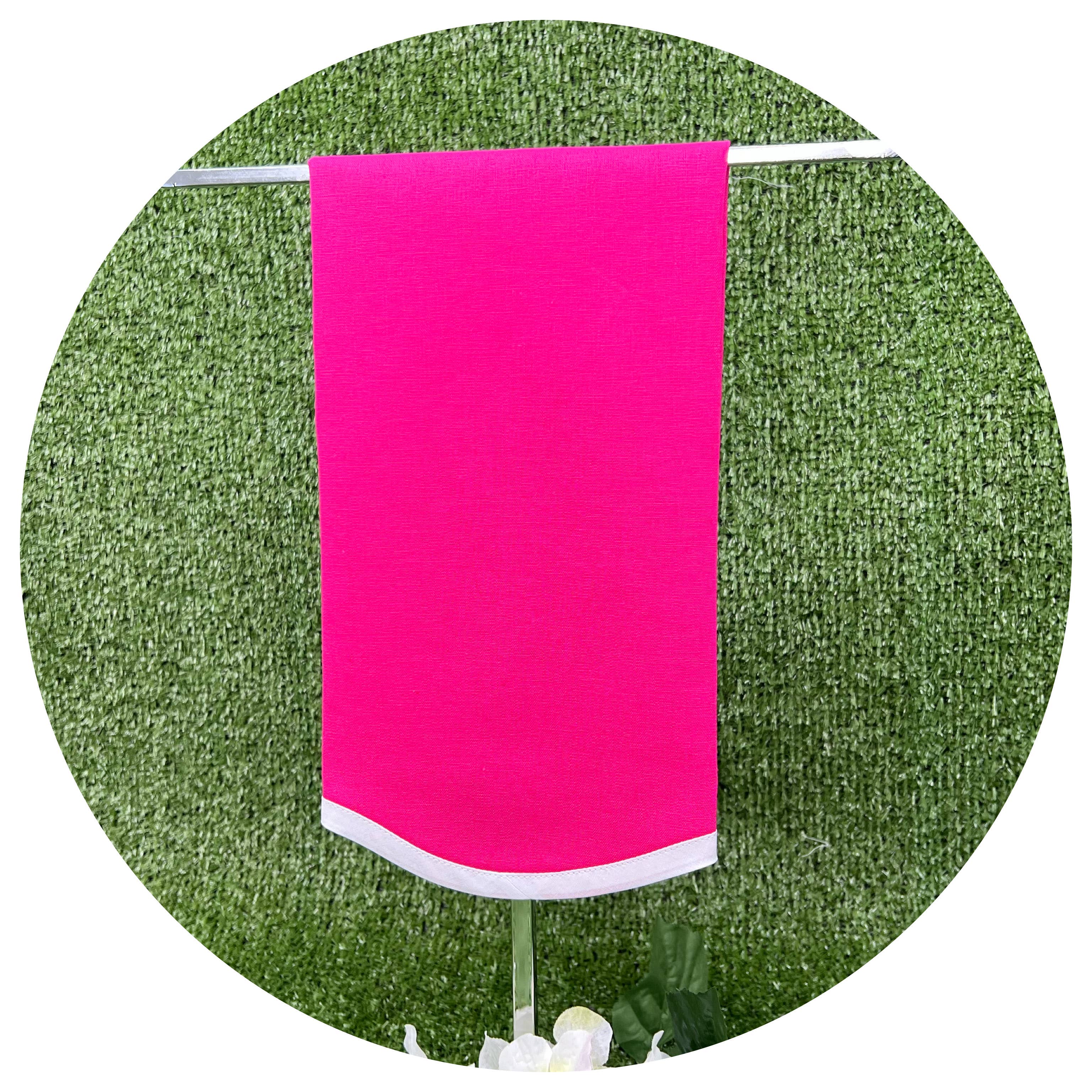 THE ROYALTY COLLECTION - Wholesale Hand Towel - Scallop Linen Blend Guest Towel With White Trim5