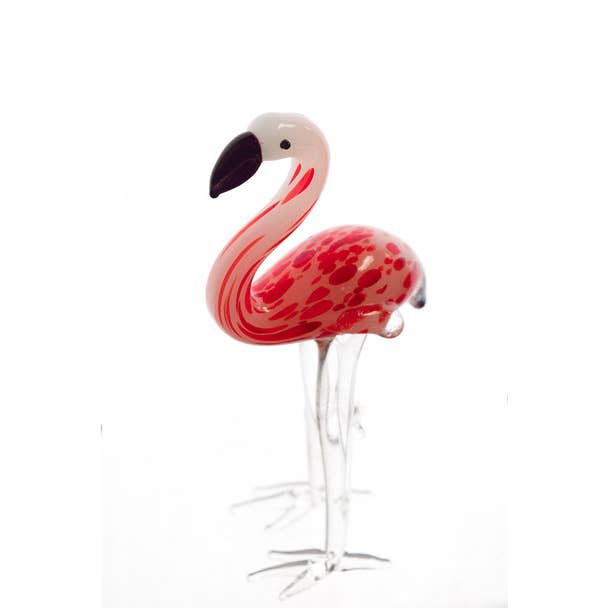 Glass Mini Flamingo Red 4" for wholesale by Sea Creations