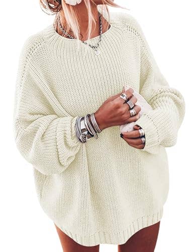 Chicto – Großhandel Strickpullover – Damen – Damen Oversized Pullover Fledermausärmel Stehkragen Jumper Oberteile7