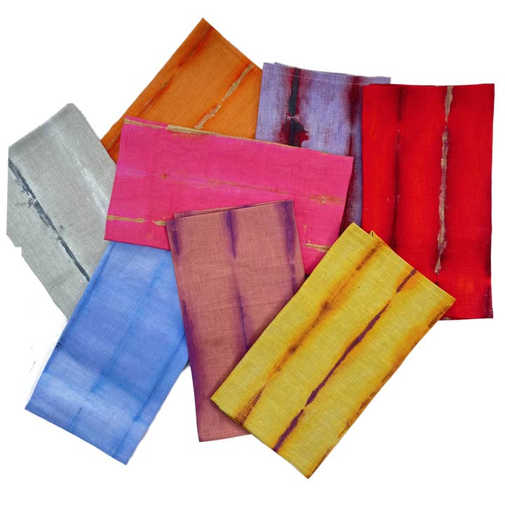 Tulusa - Wholesale Dinner & Cloth Napkin - *HIGH BROW HIPPIE - SET OF 4 LINEN SHIBORI NAPKINS11