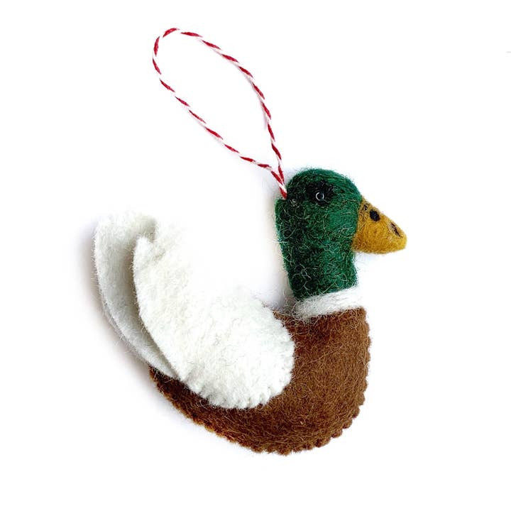 Ornaments 4 Orphans - Wholesale Ornament - Mallard Duck Felt Wool Christmas Ornament