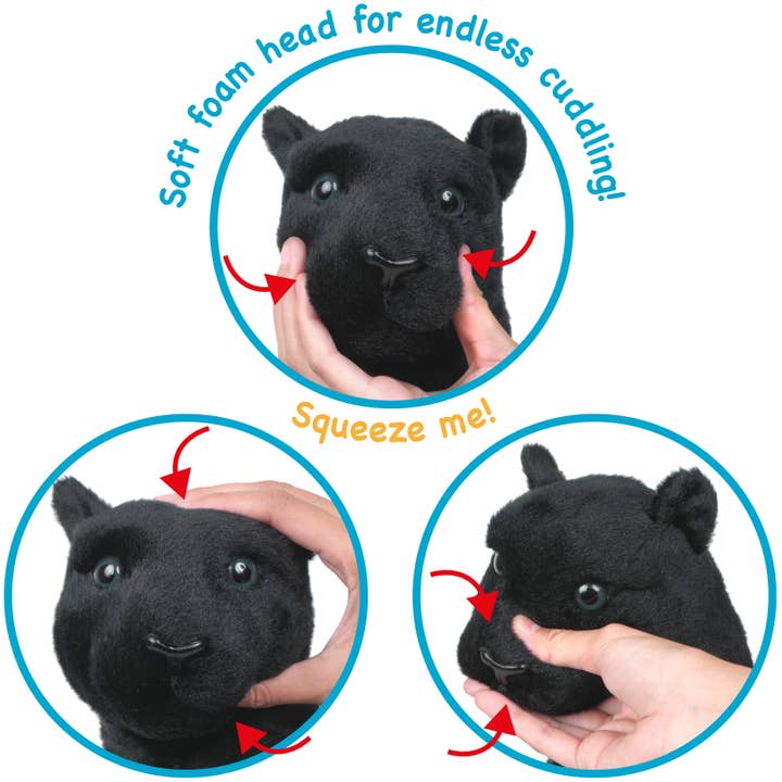VIAHART Toy Co. - Wholesale Stuffed/Plush Toy - Kids & Baby - Sid The Panther - Squeeze Me! | 17 Inch Stuffed Animal Plush
