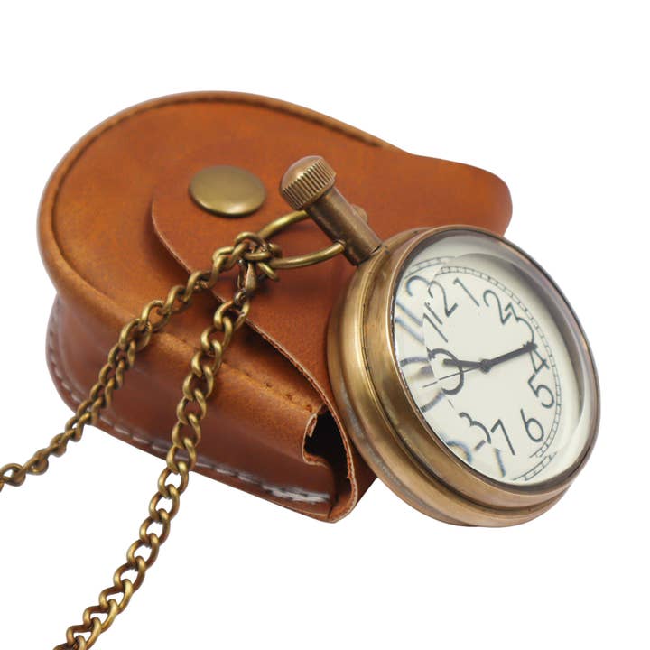 Dollond & Co. - Wholesale Pocket Watch - Men's - Custom Bronze Pocket Watch with Wooden Box or Leather Case