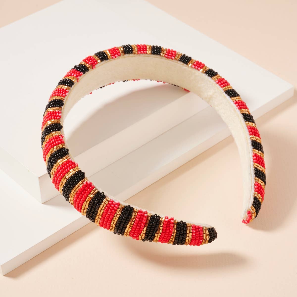 Frem - Wholesale Fashion Headband - Women's - Game Day Color Block Seed Bead Headband29