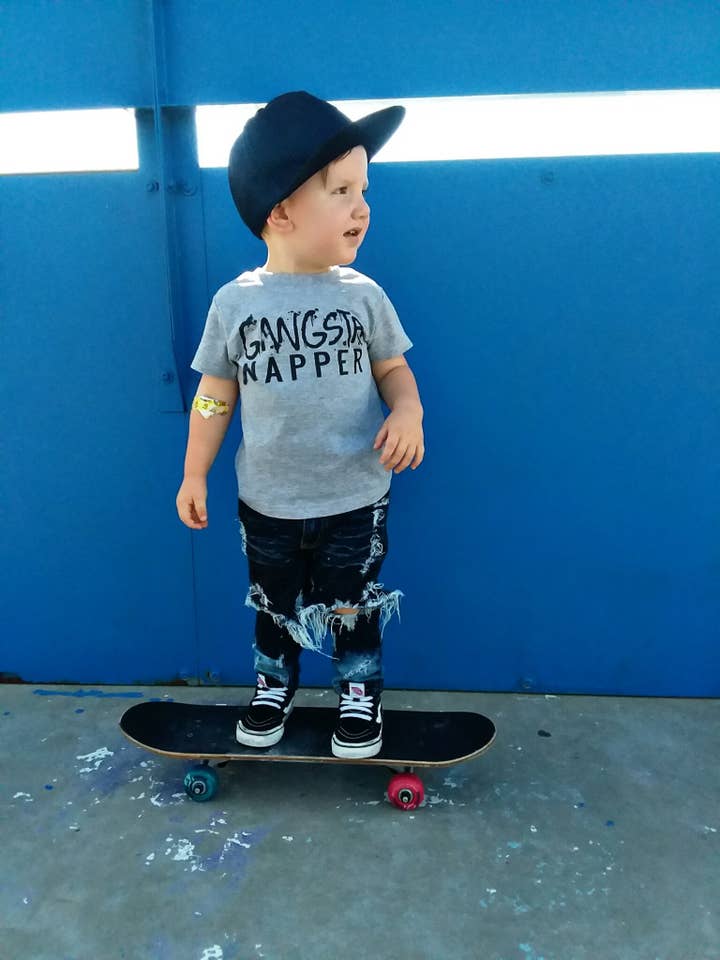 spillthebeansetc - Wholesale Screen Printed T-Shirt - Kids - Gangsta Napper Kids Tee or Bodysuit1