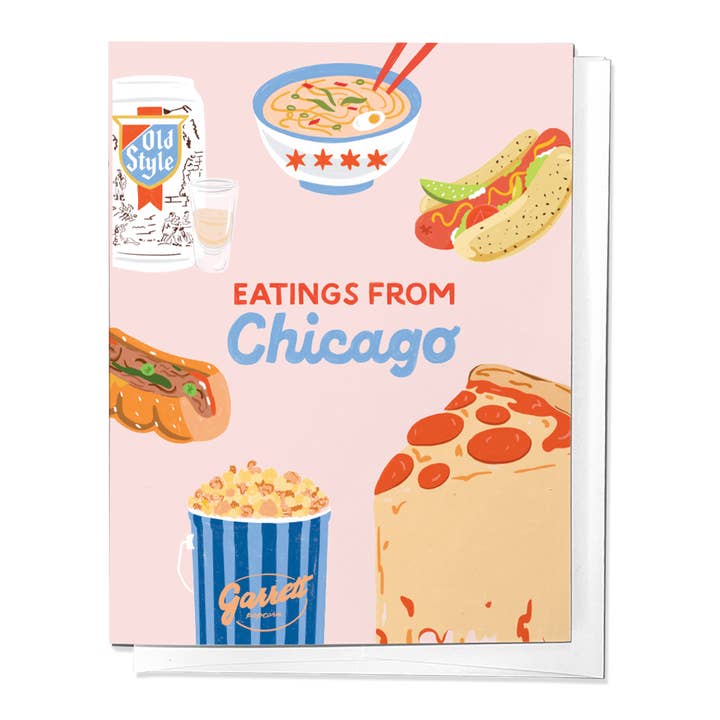 Spisninger fra Chicago, Illinois, Søde Madvarer Hilsen Kort for engroshandel hos Parcel Island