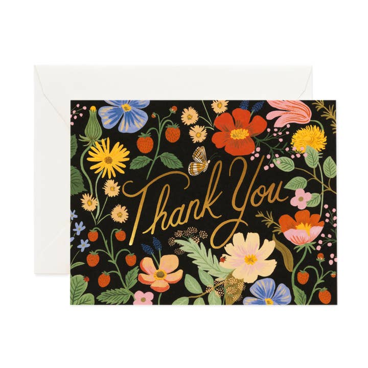 Boxed Set of Strawberry Fields Thank You Cards for wholesale by Rifle Paper Co.