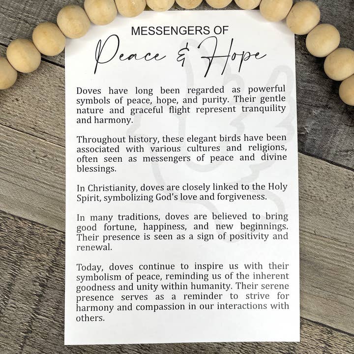 The Wristlet Bar - Wholesale Ornament - Story Ornament - Doves - Messengers of Peace & Hope1