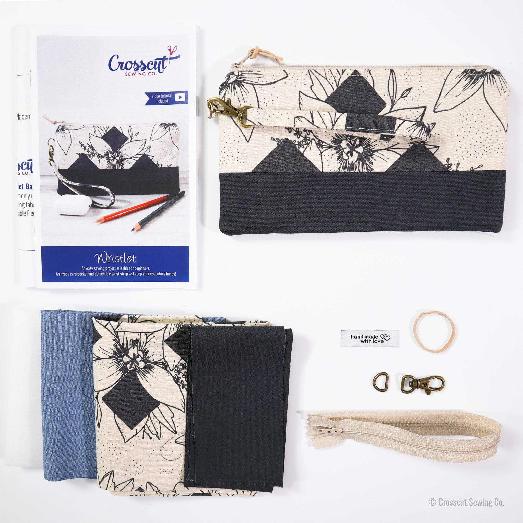 Crosscut Sewing Co. - Wholesale Craft Sewing Kit - Wristlet Sewing Kit - Adult Sewing Kit for Beginners89