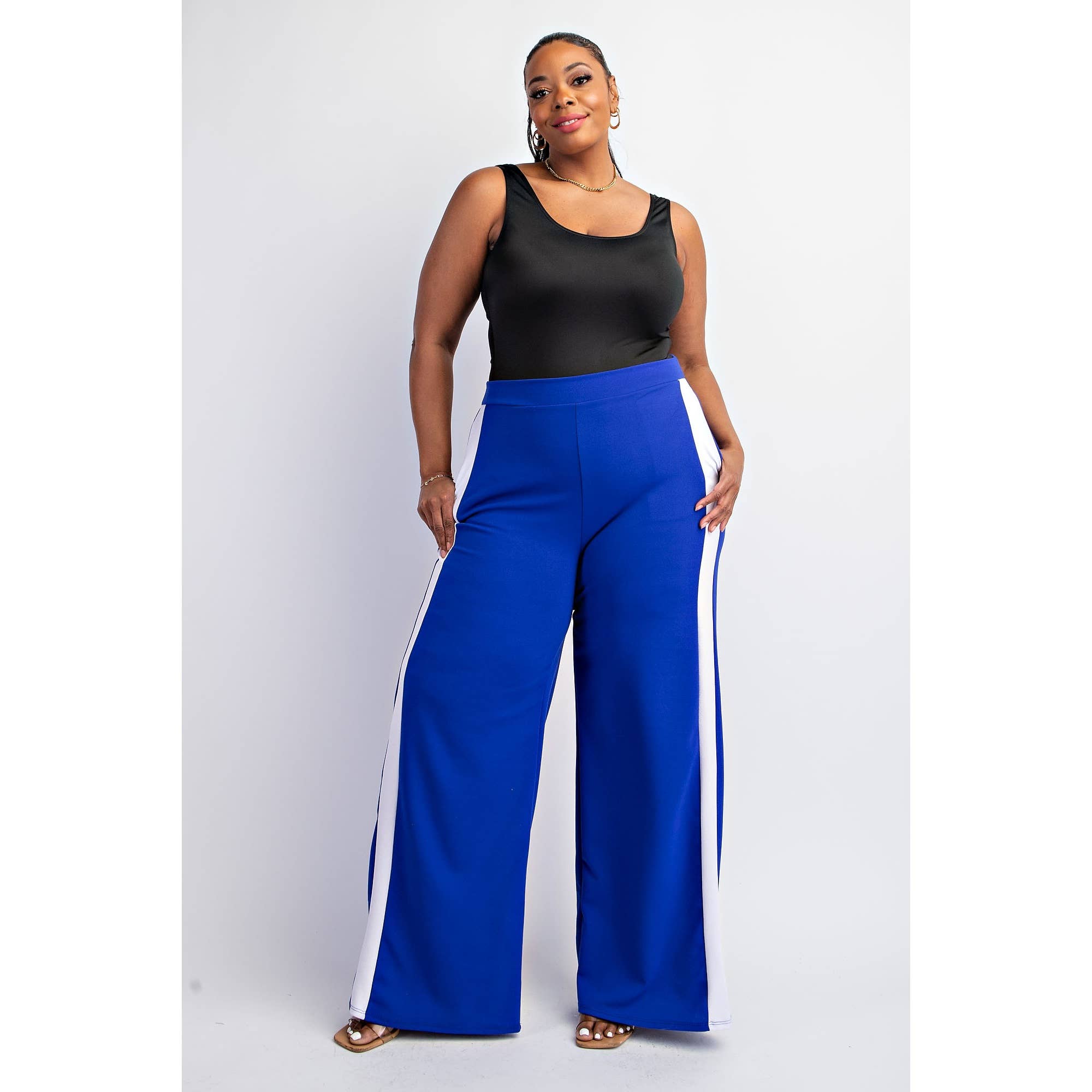 The Curve LA - Wholesale Pants - Women's - 74509-1cp  PLUS SIZE SIDE-STRIPED KNIT PANTS WITH POCKETS11