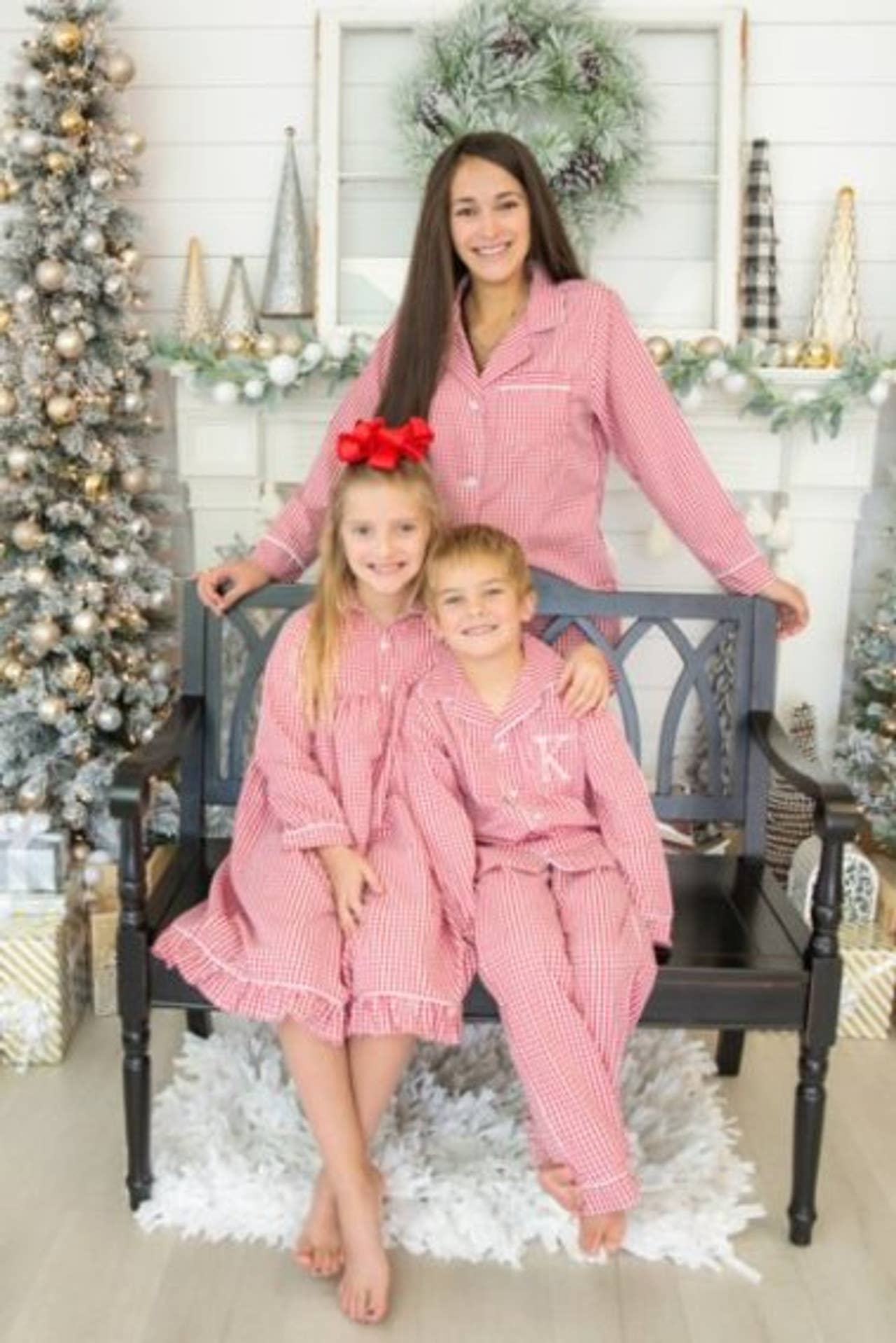 Love That Cotton - Wholesale Sleepwear Set - Kids - YOUTH Pajama Pant Set Red GINGHAM