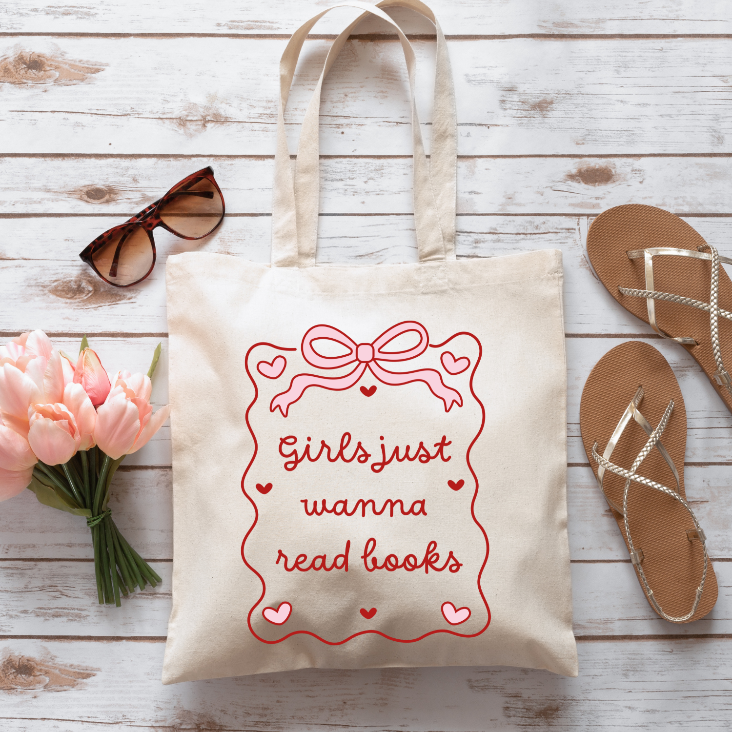 The Gift Genie LLC - Wholesale Tote Bag - Unisex - Girls Just Wanna Read - Tote Bag1