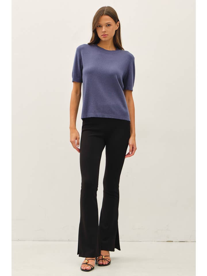 Be Cool - Wholesale Knit Sweater - Women's - CASHMERE BLENDED SHORT SLEEVE SWEATER 1