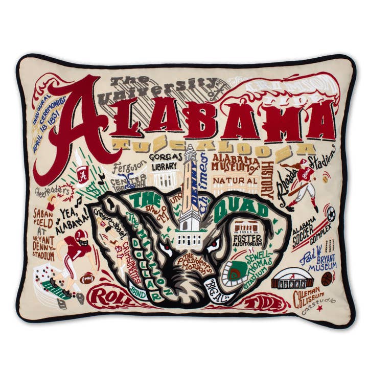 Alabama, University of Collegiate Embroidered Pillow for wholesale by catstudio