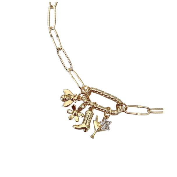 It's Especially Lucky - Wholesale Link & Chain Necklace - Dainty Textured Chain3