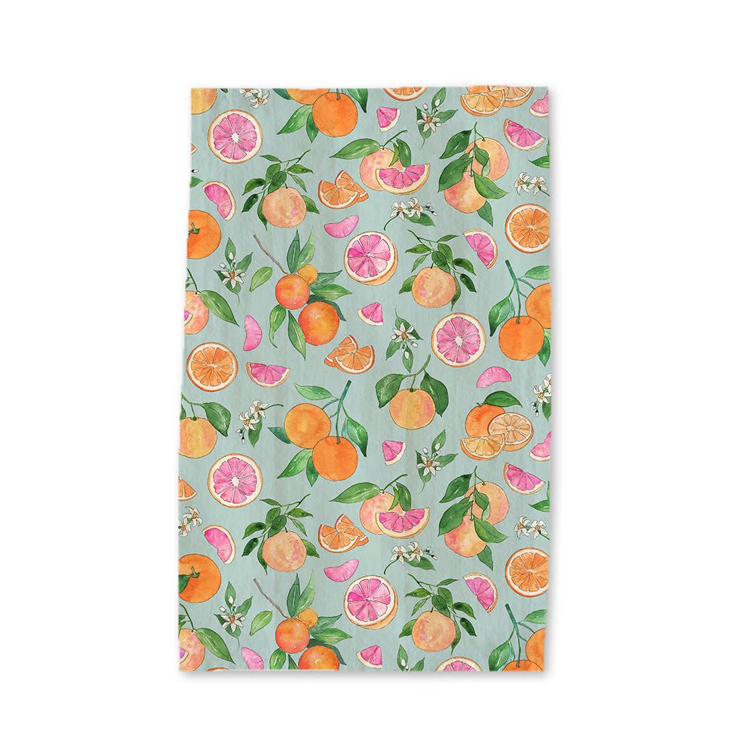 KelseyMDesigns - Wholesale Tea Towel - Grapefruit & Oranges Tea Towel   Summer Fruit Kitchen Decor1