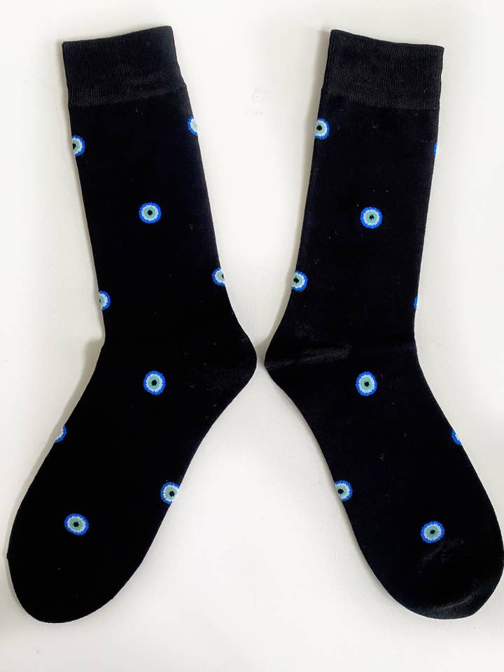 Evil Eye sorte designerinspirerede sokker for engroshandel hos FRESHALAMODE / fashionably protected