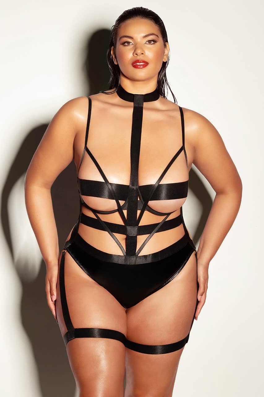 Black LETHAL FETISH TEDDY for wholesale on Faire4