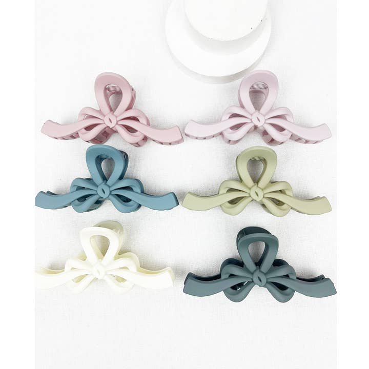 Knotted Bow Soft Tone Matte Hair Claw for wholesale by Love and Repeat
