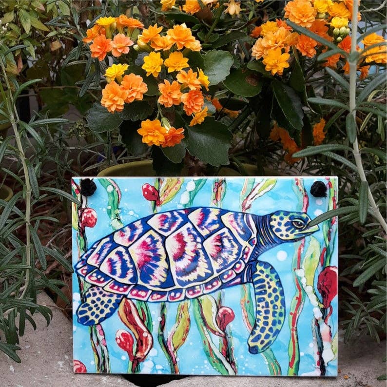 Florida Vibes Art / Mungo Key Designs - Wholesale Muurtegel - Zeeschildpad keramische tegels2