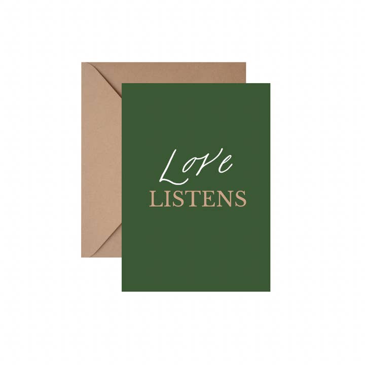 Love Listens - CARTE DE VŒUX avec ENVELOPPE pour la vente par Lantern Calligraphy