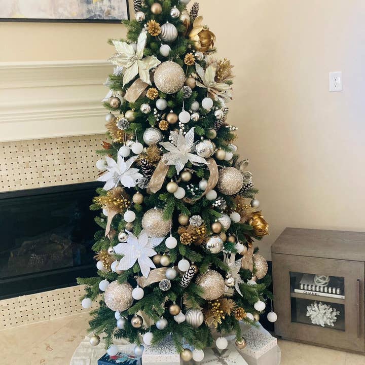 The African Home Goods - Wholesale Christmas Decoration - Metallic Platinum Eva Magnolia 22.5" Stems4